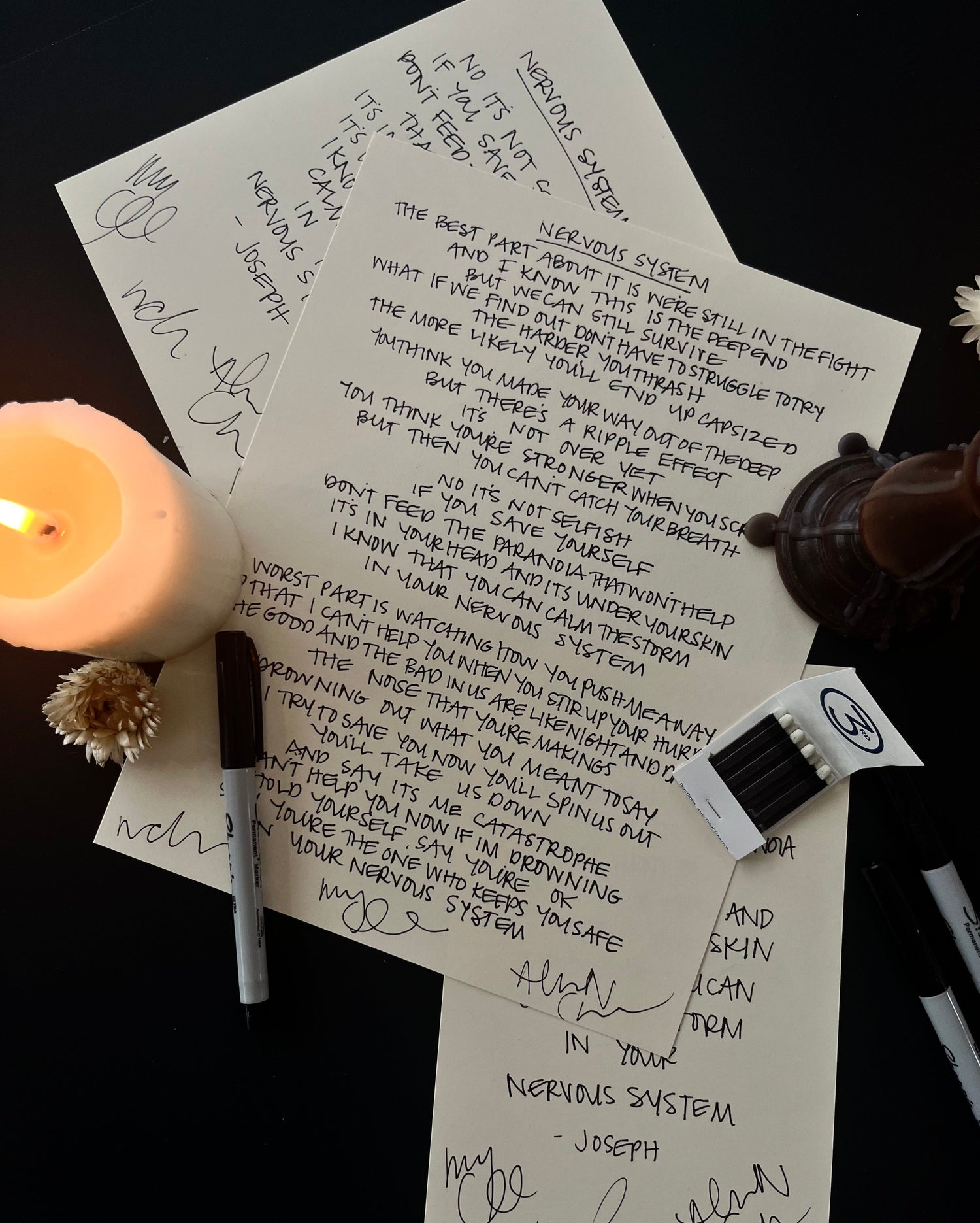 Handwritten Lyric Sheets